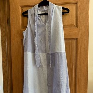 Crown ivy size L seersucker sleeveless dress